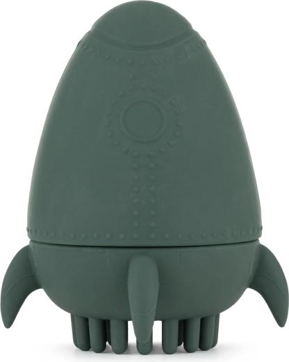 Petite&Mars silicone water toy with brush Splashy Rocket intense ochre 6m+