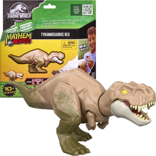 Mattel Jurassic World Mayhem mix-ups 2 v 1 dinosaurusefiguur Tyrannosaurus rex