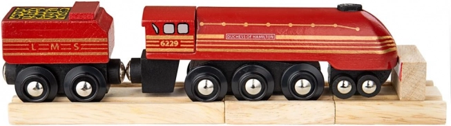 Puidust vedur Duchess of Hamilton koos rööbastega BIGJIGS RAIL