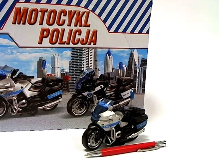 Police motorcycle with light and sound 13 cm