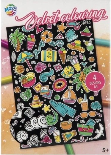 CCG Velvet Coloring Book A4 Doodles (4 sheets)