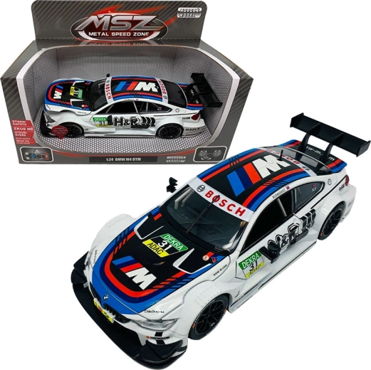 Metallist mudel BMW M4 1:24 tulede ja helidega