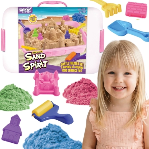 Woopie Sand Spirit kineetiline liiv – lossi ja kindluse komplekt 24 osaga