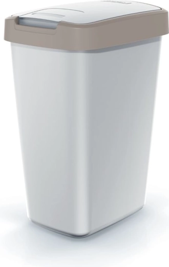 Prügikast Compacta Q Flap 12 l, tuhkhall heleda pruunikaanega