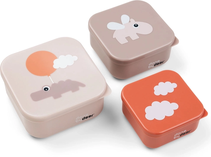 Done by Deer snack box set Happy Clouds pink (3 pcs)