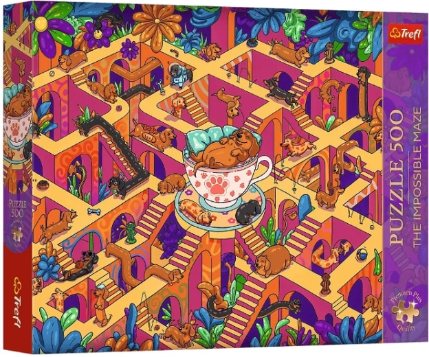 Puzzle Premium Plus 500 The Impossible Maze: Happy Dachshunds