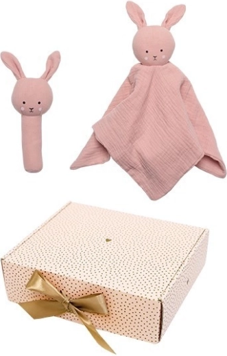 Jabadabado kinkekomplekt beebile kaisulapi ja kõristiga Bunny pink