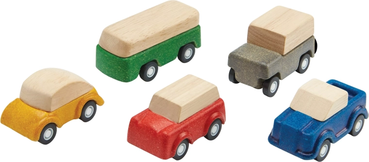 PlanToys PlanWorld puidust autod – 5 sõiduki komplekt