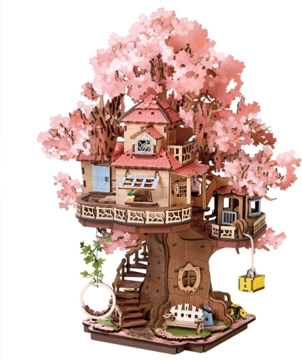 RoboTime Rolife puidust 3D kokkupandav Sakura puumaja