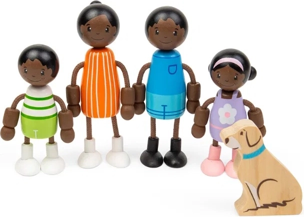 Tidlo puidust nukumaja nukud – Aafrika perekond