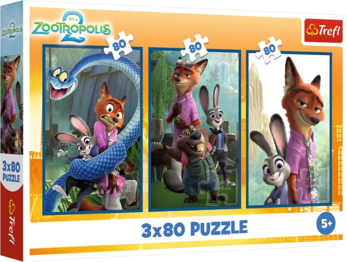 Pusle 3×80 Disney Zootropolis Loomauurimine – Trefl