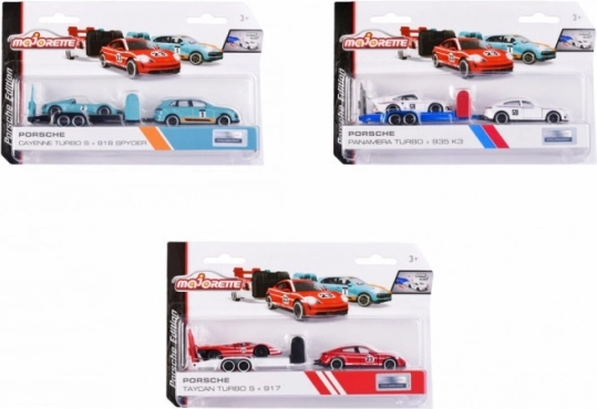 Majorette Porsche haagisega, 3 variandi segu