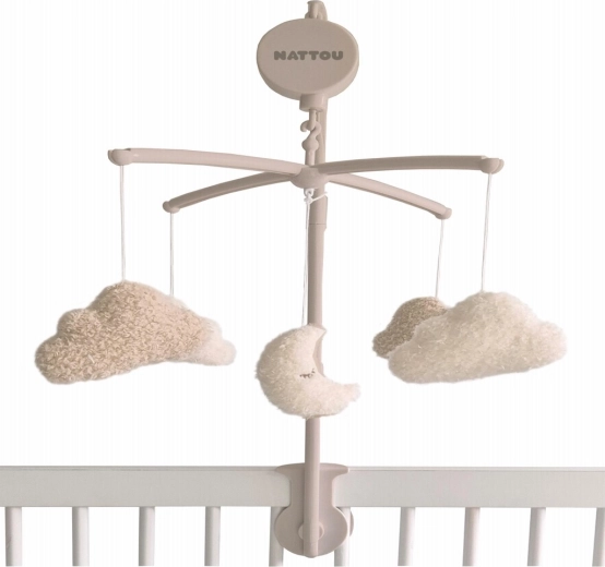 NATTOU muusikakarussell voodi kohale Teddy, kuuke ja pilved