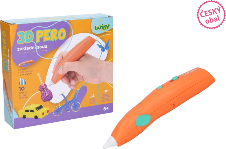 3D-pliiats WIKY oranž – stardikomplekt täidiste ja šabloonidega