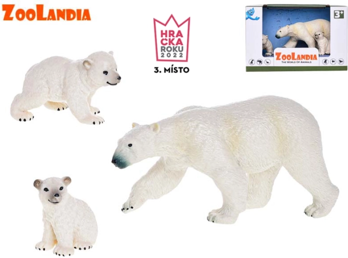 Zoolandia polar bear mother with cubs – animal figurine set