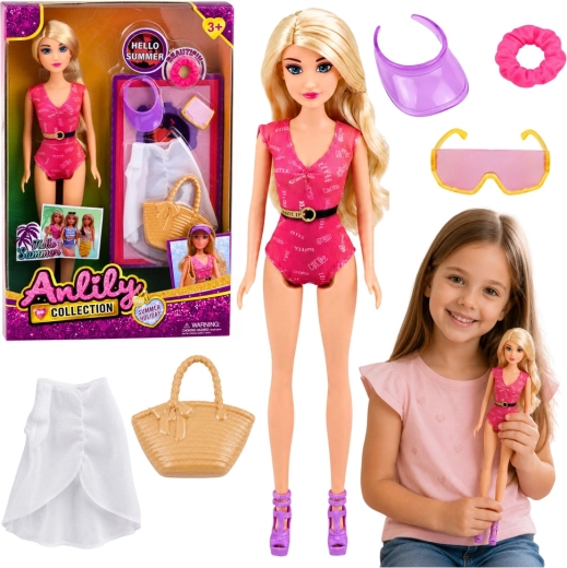 Anlily Summer Fashion Beach Doll with Accessory Set 30 cm