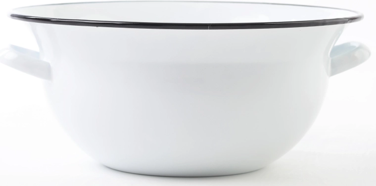 Emailitud kauss sangadega 34 cm, 7,5 l – valge BERYL