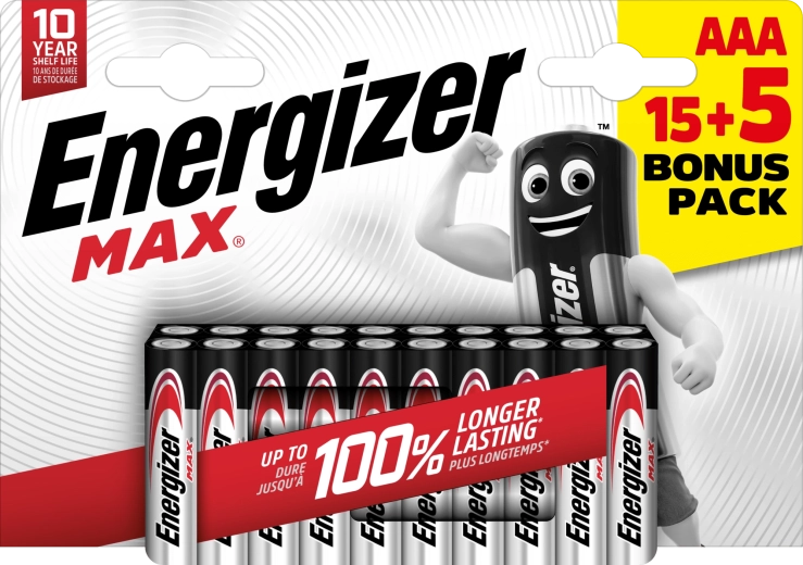 Energizer Max AAA leelispatareid 20 tk