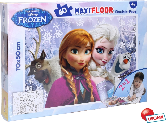 Kahepoolne Frozeni pusle Elsa ja Annaga, 70 × 50 cm