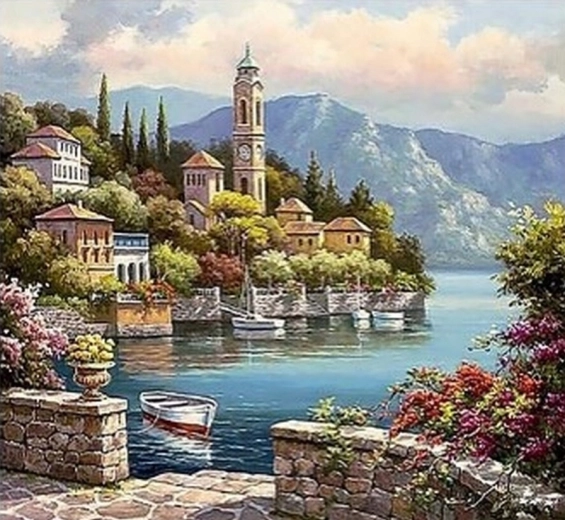 Diamond Painting Italian Coast 30 × 40 cm