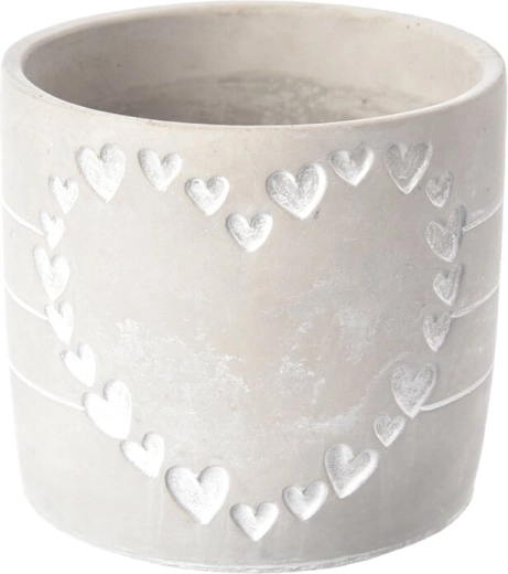 Grey Concrete Heart Planter