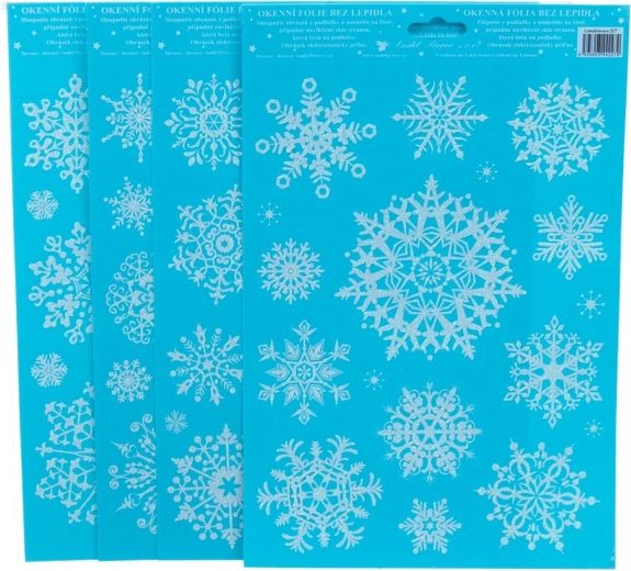 Decorative window film snowflakes with glitter 20 × 30 cm (4 variants)