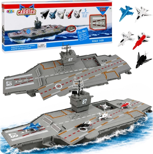 Aircraft carrier with 5 jets with sound and light