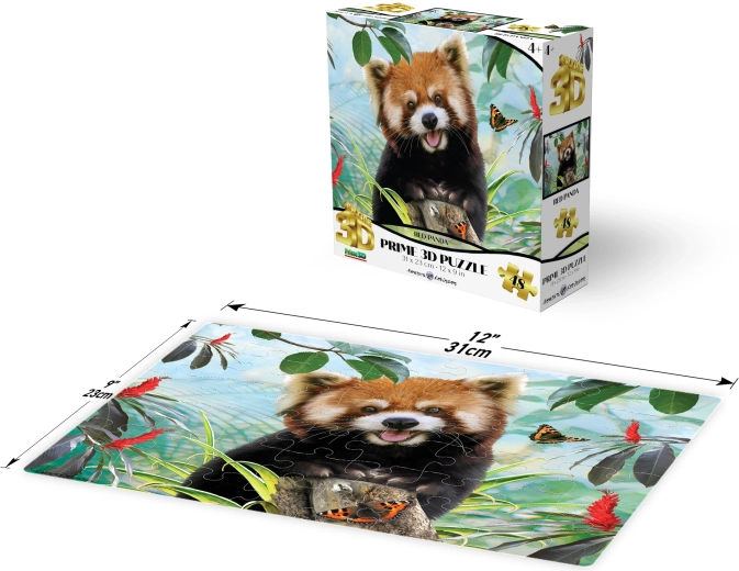 3D pusle punane panda 48 tükki