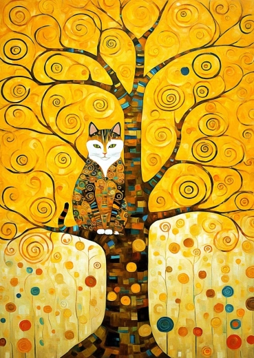 Enjoy Puzzle Gustav Klimti kass Elupuul 1000 tükki