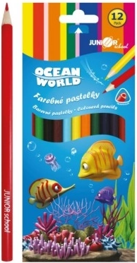Kolmhoekse pastellpliiatsid Ocean World, 12 tk