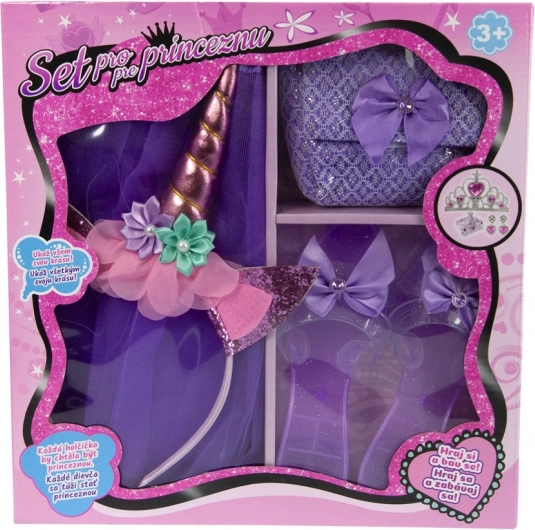 Princess set: slippers, handbag, skirt and headband
