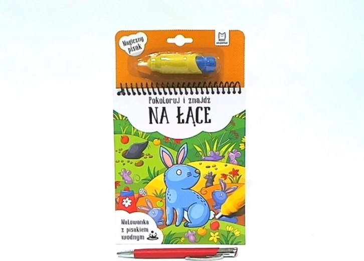 Magic water pen coloring on the meadow