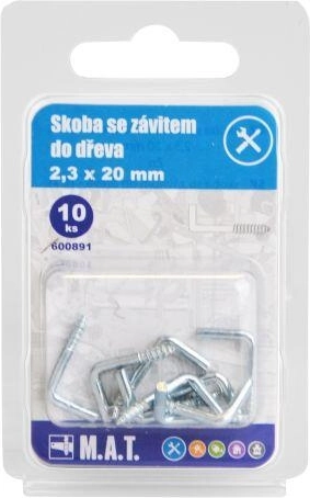 Screw eye for wood 20 × 2.3 mm, galvanized (10 pcs)