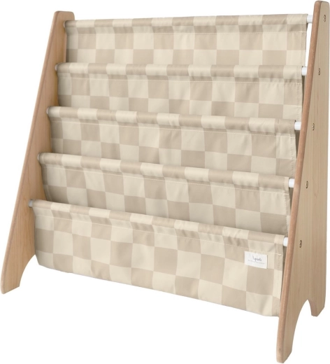 3 Sprouts raamatutehoidik taaskasutatud polüestrist Checkerboard/Beige