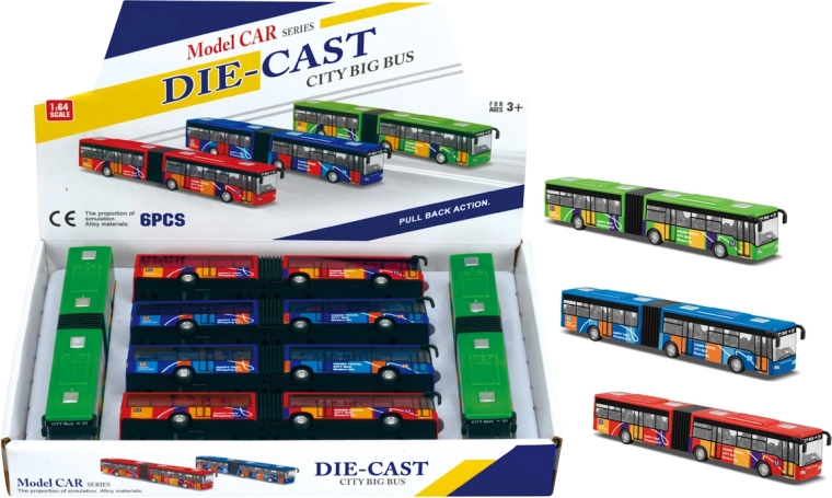 Accordion Bus 1:64 – articulated model with pull-back action