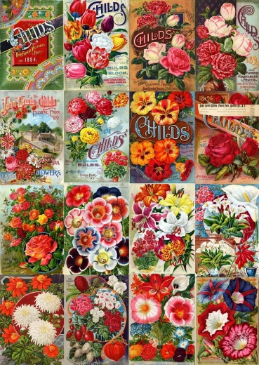 Enjoy puzzle vintage lillede seemnete kataloog 1000 tükki