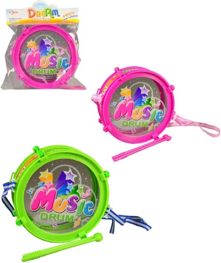 Children's plastic drum 20 cm with 2 drumsticks - 1 piece