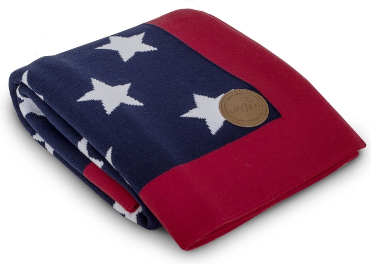 Ceba baby knitted blanket in gift packaging – blue stars 90 × 90 cm