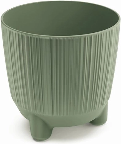 Planter with legs made of durable plastic – earthy green, 12.6 cm