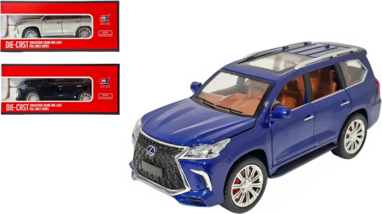 Metallist mudel LEXUS LX 1:24 valguse ja heliga