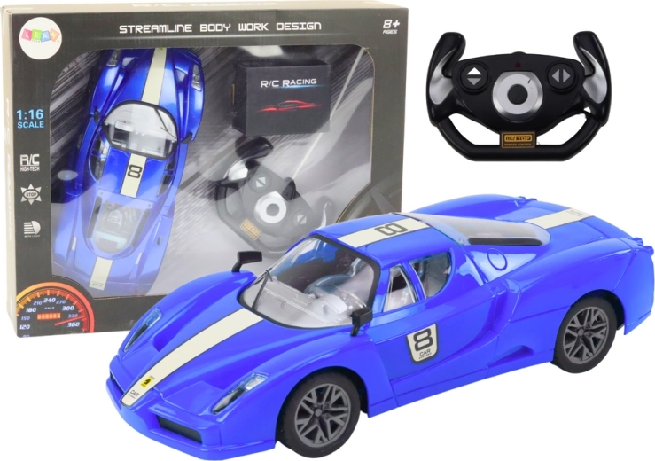 RC sports car 1:16, blue