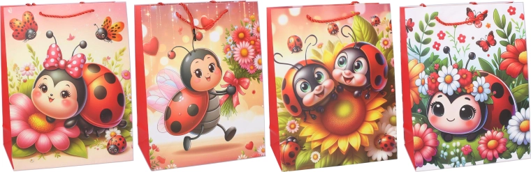 Laste kinkekott M 26 × 32 × 10 cm – lepatriinu (mitu varianti)