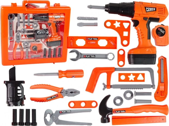 Kids’ tool set for little DIYers with cordless drill, hammer and saw