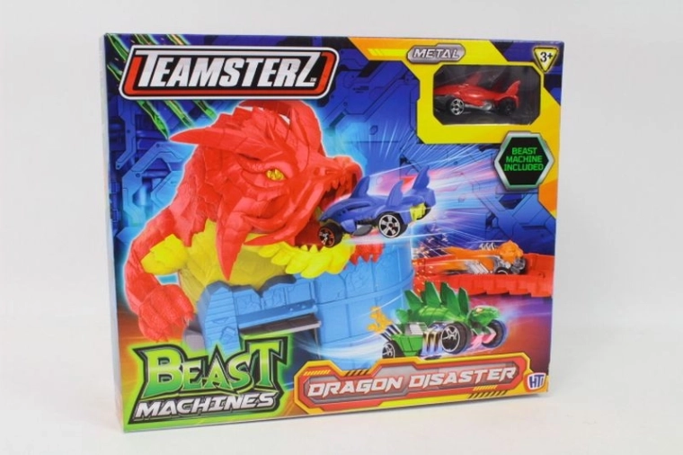 Teamsterz Beast Machines Dragon Destruction – launcher set with a toy car