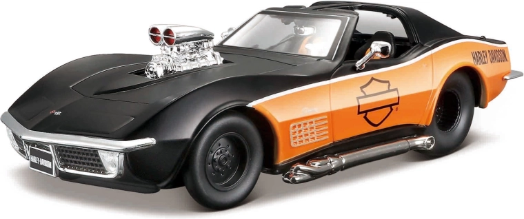 Harley-Davidson Custom 1970 Chevrolet Corvette 1:24