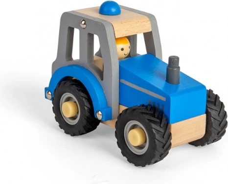 Sinine puidust traktor lastele