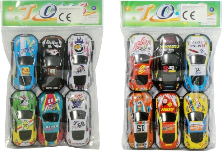 Plastic toy car with friction flywheel drive