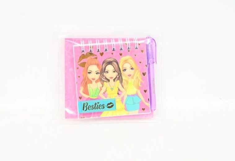 Besties mini spiral notebook with pen