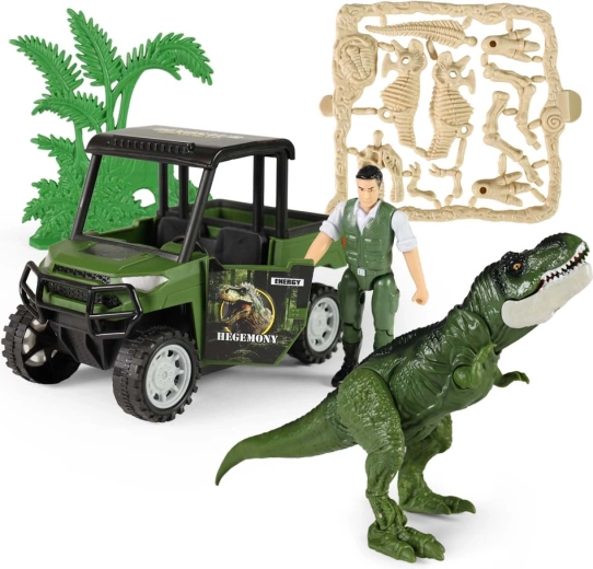 Dino pargi märuli komplekt auto ja heliefektidega dinosaurusega
