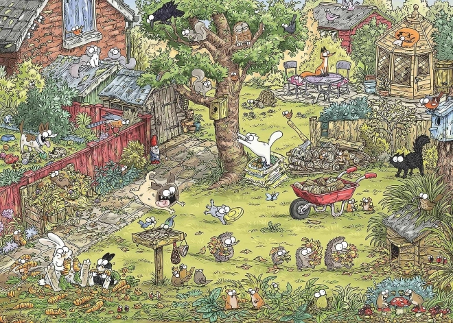 Pusle 1000 tükki SIMON'S CAT – Lõbu aias + plakat